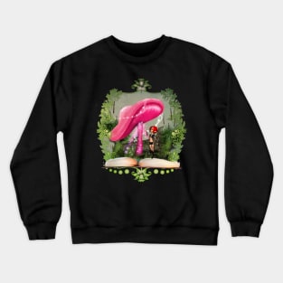 Little fairy on a book with mushroom Crewneck Sweatshirt